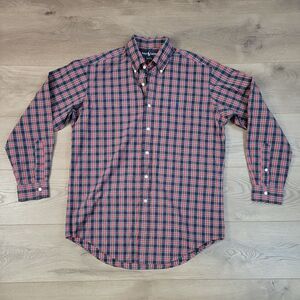 Ralph Lauren Shirt Men 15 Red Plaid Yarmouth Classic Preppy Button Down Casual